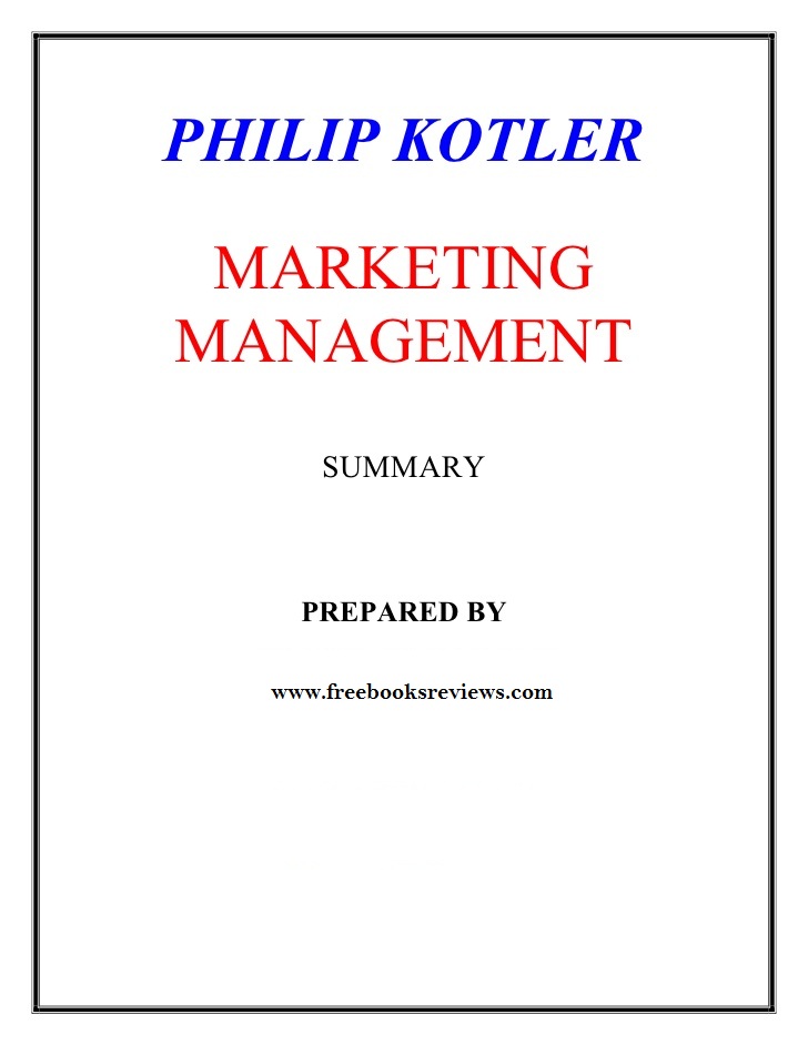 Marketing Management by Philip Kotler 14th Edition